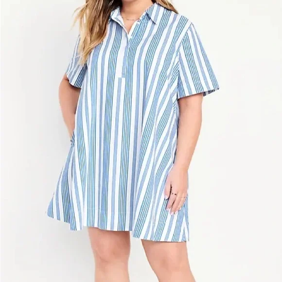 old navy mini shirt dress Old Navy Women's Button-Down Mini Shirt Dress - Blue